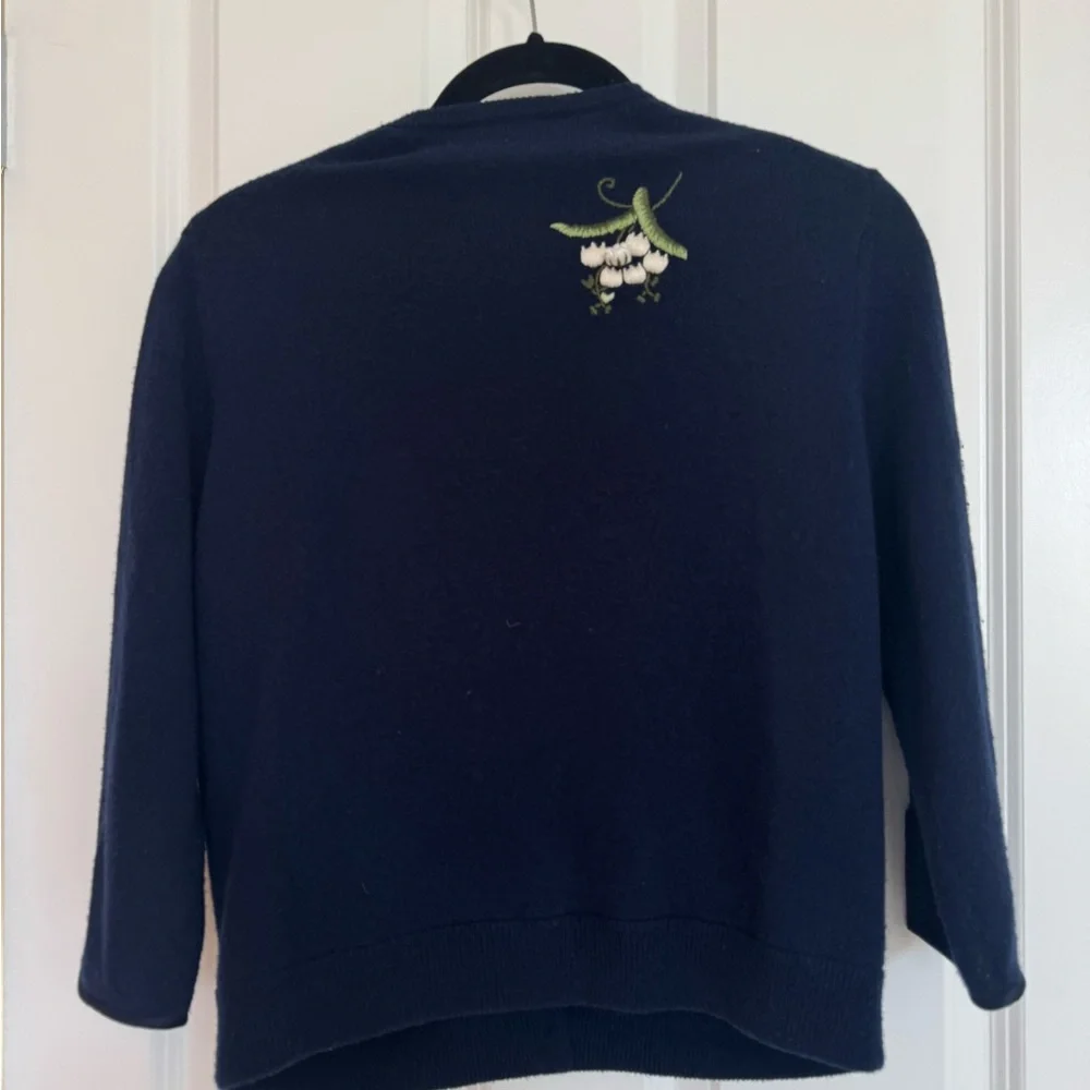 DÔEN Teresa Heirloom Navy Cardigan Large - Picture 4 of 5